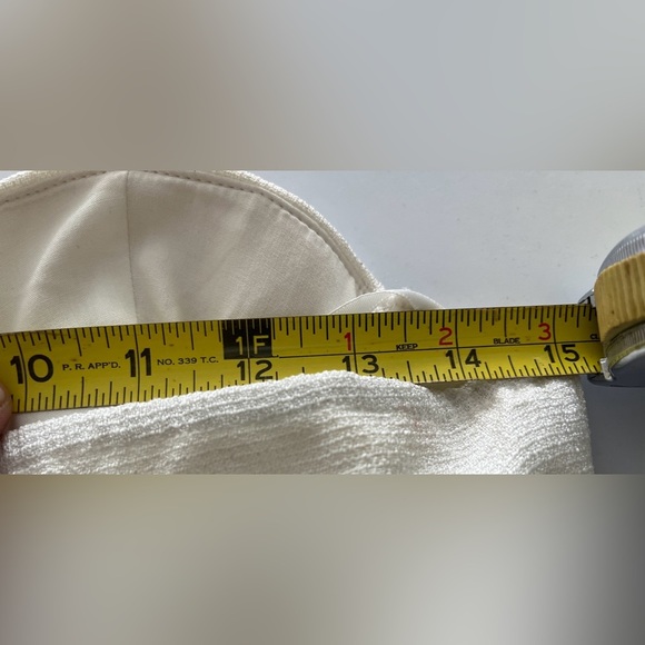 Bustier Tube Top White Pearl Embellished Front Cropped Sweetheart Bustline SZ M - Picture 7 of 9